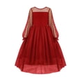 thumbnail image 2 of XXWXYD Girls Long Sleeve Contrast Mesh 𝖳wirly High Low Dress for Birthday Par𝗍y Formal, Kids Twirl Dresses 5-14 Years Special Events Gown, 2 of 4