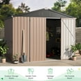 thumbnail image 4 of YODOLLA 8 x 6 ft. Outdoor Metal Storage Shed with Sliding Roof & Lockable Door, 4 of 7