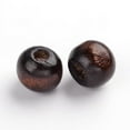 thumbnail image 2 of Natural Maple Wood Beads Dyed Round Lead Free Coconut Brown 10x8.5mm Hole: 3.5mm about 3000pcs/1000g, 2 of 2