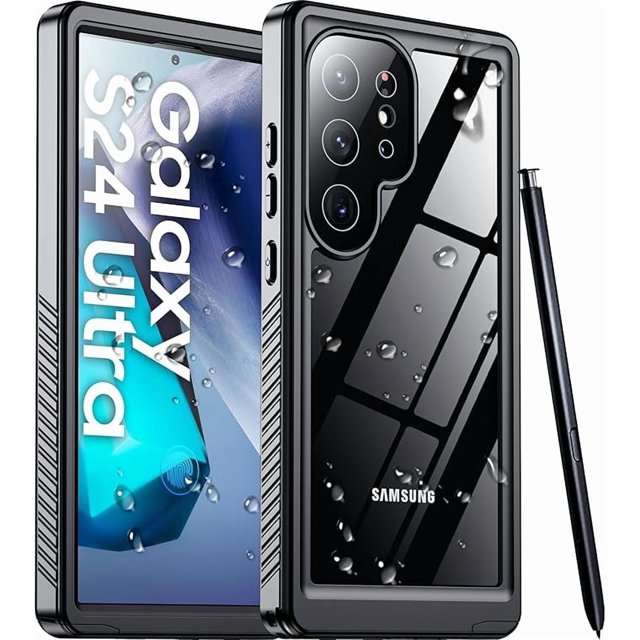Funda Impermeable IP68 con Protectores Integrados, Negra, Samsung Galaxy S24 Ultra 5G