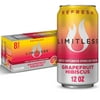 LIMITLESS Refresh Lightly Caffeinated Grapefruit Hibiscus Sparkling Water, 12 Fl oz Cans, 8 Pack