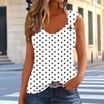 thumbnail image 4 of Fmbrln Tank Tops for Women Summer Sleeveless V Neck Hollow Out Tops Casual Loose Fit Polka Tees Blouses, 4 of 5