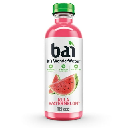Pack of 2 Bai Kula Watermelon Water Beverage Bottle, 18 fl oz (packaging may vary)