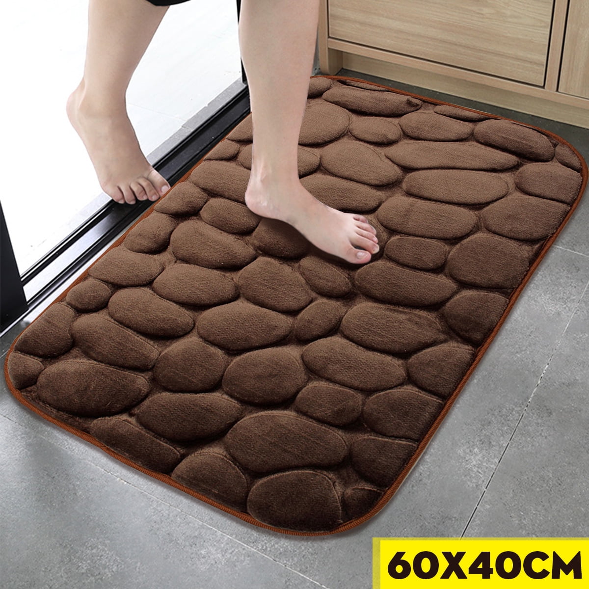 Carpet Doormat Anti-Slip Mat Stair Entrance Absorbent Memory Foam Bathroom Rug 