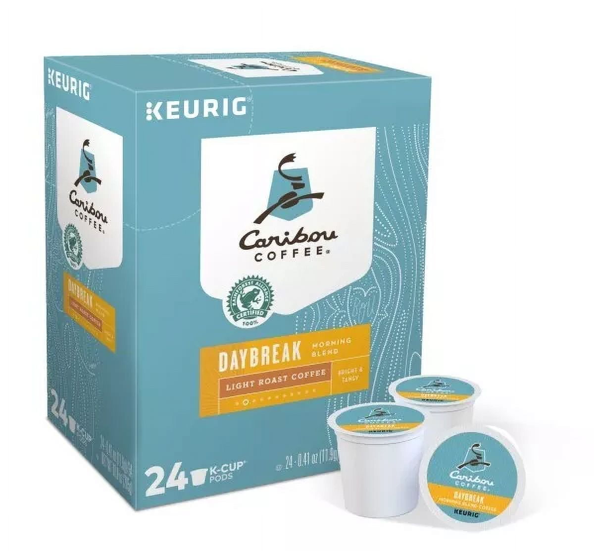 Caribou Coffee Daybreak Morning Blend, Single-Serve Keurig K-Cup Pod, Light Roast Coffee, 24 Count
