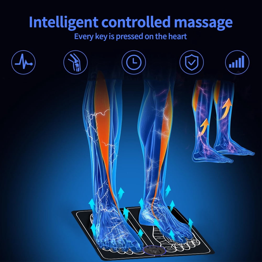 EMS Foot Massager TENS for Muscle Relaxation,LCD Display Screen,Back Massager & Legs Massager Pad with Remote Control