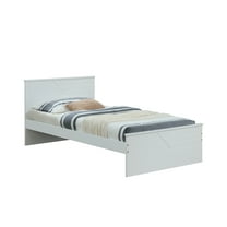 ACME Ragna Wooden Panel Platform Bed in Twin Size and White Finish