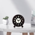 thumbnail image 3 of Reloj despertador analógico alimentado por batería, silencioso, sin tictac, pequeños relojes despertadores para estante, reloj de de noche para Negro Sunnimix Reloj de escritorio, 3 of 8
