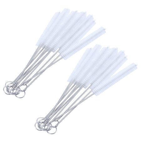 

20 Pcs 10mm Dia Chemistry Test Tube Nylon Washing Brush Tool White
