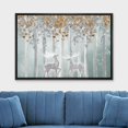 thumbnail image 2 of wall26 Canvas Print Wall Art Elk, Deer, Stag Silhouette in Brown Leaf Forest Nature Wilderness Mixed Media Modern Art Rustic Landscape Relax/Calm for Living Room, Bedroom, Office - 24"x36", 2 of 5