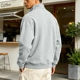 thumbnail image 5 of Domuza Mens Quarter Zip Lapel Collar Pullover Casual Lightweight Fleece Solid Color Comfort Soft Sweatshirt, 5 of 7
