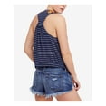 thumbnail image 2 of FREE PEOPLE Womens Navy Floral Stripe Embroidered Tank Top M, 2 of 4