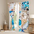 thumbnail image 3 of Hawaii Beach Decor 30%-50% Blackout Curtains Patchwork Starfish Curtains & Drapes for Women Adults,Blue Ocean Curtains Conch Shell Tropical Sand Coastal Creature Beach Room Decor, 3 of 6