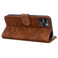 thumbnail image 5 of Feishell Flip Wallet Case for iPhone 16 with Wrist Strap,Shockproof Embossed Pattern PU Leather Magnetic Clasp Folio Protective Phone Cover with Kickstand & Card Slots,Brown, 5 of 9