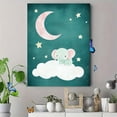thumbnail image 4 of Cute Elephant on Cloud Canvas Art Print， Suitable for Bedroom， Living Room， Nursery， Kids Room， and Playroom Decoration., 4 of 8