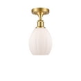 thumbnail image 1 of Innovations 516-1C-SG-G81 Eaton 1 Light Semi-Flush Mount part of the Ballston Collection, Satin Gold, 1 of 1