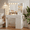 White-2C, variant on Taoset White Vanity Desk with Mirror, Makeup Vanity Table with LED Lights and Power Outlet, 3 Drawer, 4 Shelves, 1 Cabinet