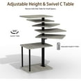 thumbnail image 3 of Swivel End Table with Adjustable Height - Small Space Nightstand - Taupe, 3 of 9