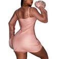 thumbnail image 3 of Robe Moulante à Paillettes Scintillantes pour Femme, Mini-Robe à Col en V, Robe Longue Scintillante pour Cocktail et Fête, Robe Midi de Boîte de Nuit, 3 of 7