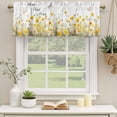 thumbnail image 3 of 2 Pack Valances for Windows, Spring Yellow Floral Window Valances for Living Room/Bedroom/Bathroom, Farmhouse Country Flower Butterflies Light Filtering Kitchen Curtain Valance 42"W x18" L, 3 of 9