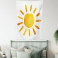 thumbnail image 3 of Grunge Tapestry, Sun Illustration Childish Watercolor Brush Painting Style Kids Nursery Playroom Picture, Wall Hanging for Bedroom Living Room Dorm Decor, 40W X 60L Inches, Yellow, by Ambesonne, 3 of 5