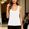 thumbnail image 5 of Wooowa Women's Tank Tops Round Neck Rhinestone Decor Sleeveless Thick Strap Summer Sparkle Skinny Shirt Top, 5 of 6