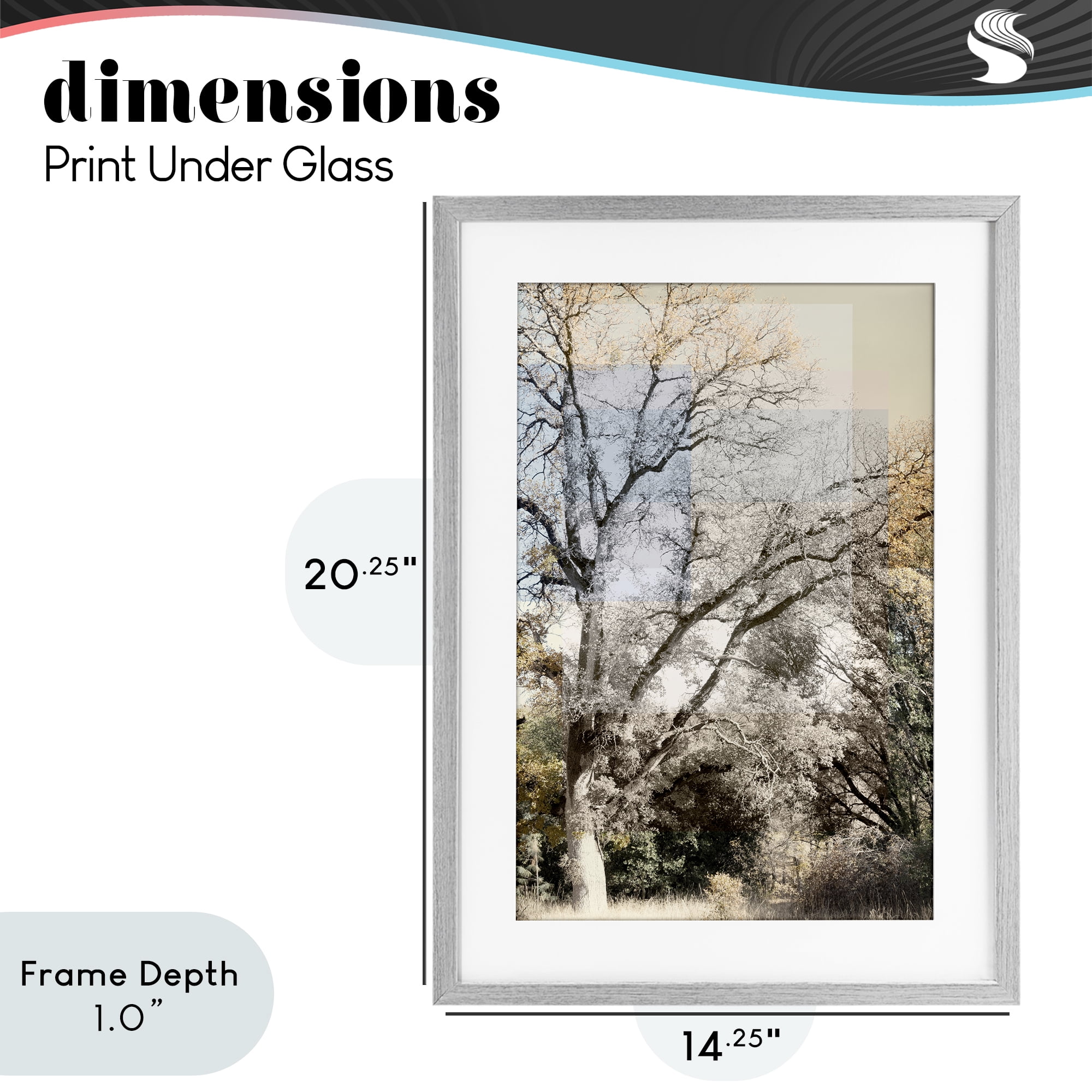 Stupell Industries Tree Collage Layers Gray Framed Print Under Glass, design by Gemma Bardot