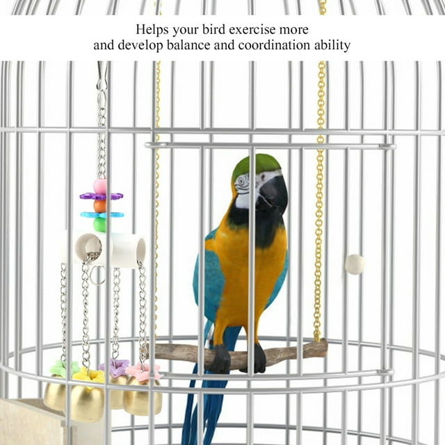 Juguetes para loros, columpio para pájaros, juguete para mascotas, columpio para pájaros construido para precisión Jadeshay A
