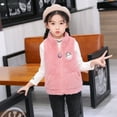 thumbnail image 2 of IROINNID Kids Boys Girls Winter Solid Color Shearling Vest Keep Warm Zipper Comfy Vest, 2 of 9