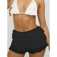 thumbnail image 2 of Rdhnmea Women Flower Lace Shorts Elastic Waist Layered Ruffle Mini Cake Shorts, 2 of 4