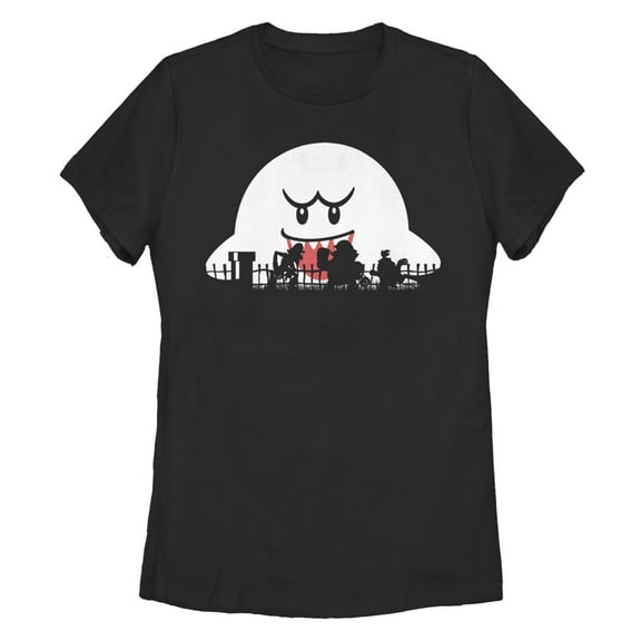 Women's Nintendo Halloween Boo Silhouettes Graphic T-Shirt