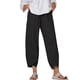 thumbnail image 3 of Mujer Pantalones Bolsillo Noveno Pantalones Pantalones deportivos holgados de pierna ancha, Negro, XXL Eigraketly AP002213-26, 3 of 5
