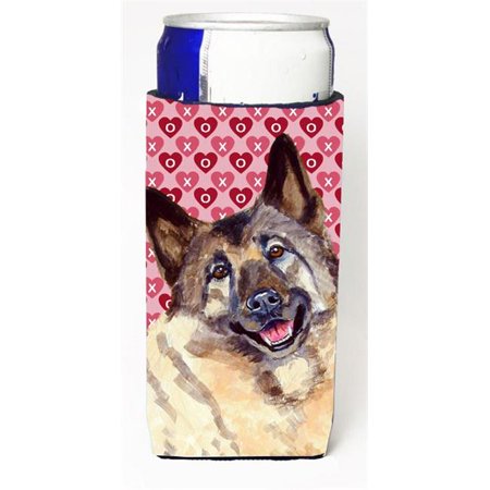 

Norwegian Elkhound Hearts Love and Valentines Day Portrait Michelob Ultra bottle sleeve for Slim Can