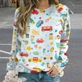 thumbnail image 2 of Fire Engine Car Truck Womens Oversized Sweatshirts Hoodies Crewneck Casual Tops Comfy FallWinter Clothes 2024, 2 of 7