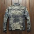 thumbnail image 4 of Chaqueta vaquera de motociclista con botones para hombre, nueva, holgada, original, de alta calidad, para hombre, elástica, informal, 4 of 5