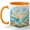 Orange, variant on Ocean Storybook Coffee Mug, Sailboat Sea Waves Seashell Coastal Fantasy Design, 11 oz Ceramic Cup