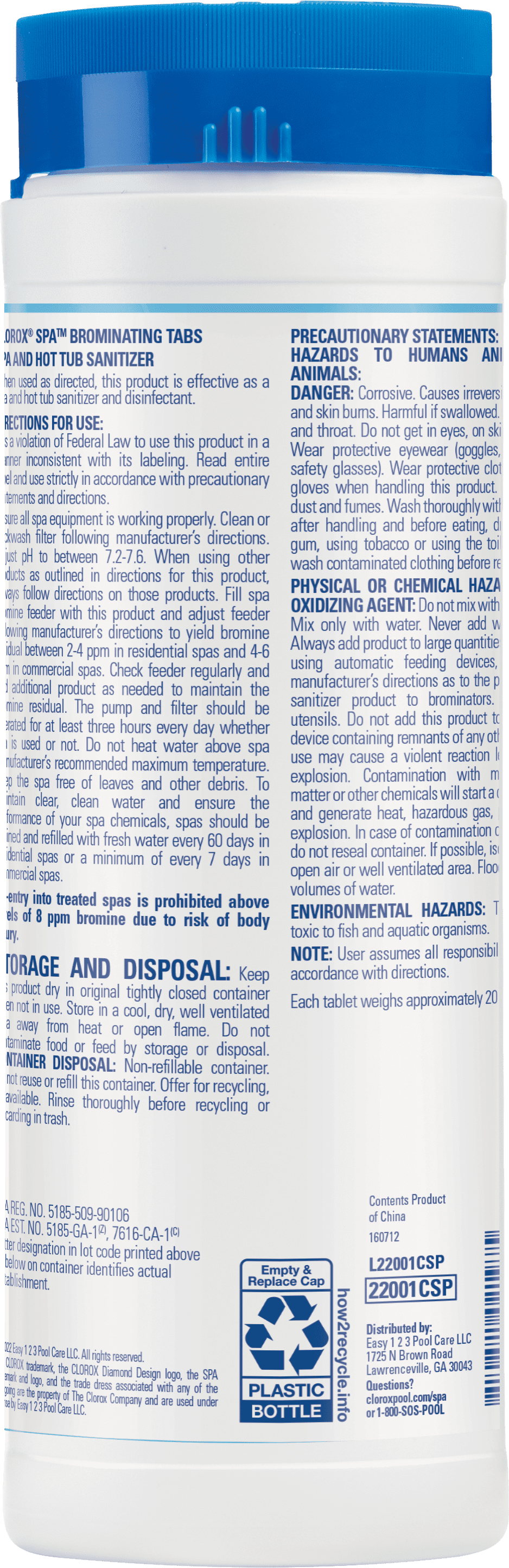 Clorox Spa Brominating Tablets Form, 1.5 lb