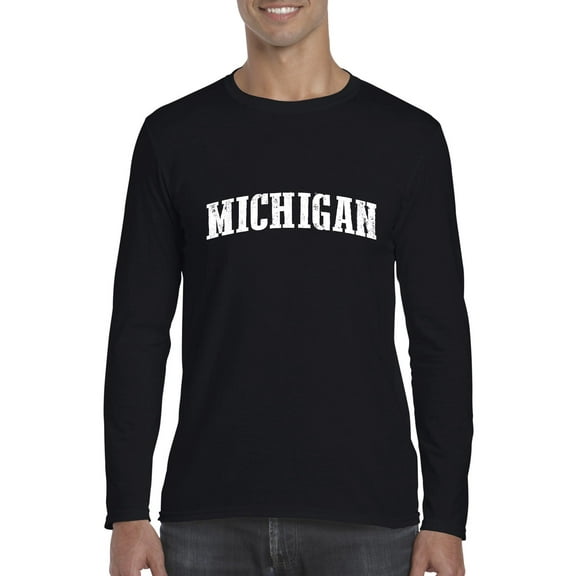 Artix - Mens Long Sleeve T-Shirts, up to Size 5XL - Michigan
