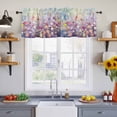 thumbnail image 4 of Blue Spring Floral Valances for Windows, Summer Daisy Botanical Oil Painting Light Filtering Kitchen Curtains, Rod Pocket Window Valance Curtains for Living Room Bedroom, 60" W x 18" L, 2 Panels, 4 of 9