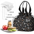 thumbnail image 4 of Halloween Trick or Treat Spooky Icons Drawstring Lunch Bag Women - Drawstring Lunch Bag Insulated for Work Office - Stain-Resistant Large Lunchbags for Women with Multi-Pockets, 4 of 6