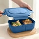 thumbnail image 5 of Fiambrera bento apta para microondas y lavavajillas | Contenedor de comida de 2 compartimentos para adultos y niños | Apilable | Verde, azul y rosa, 5 of 6