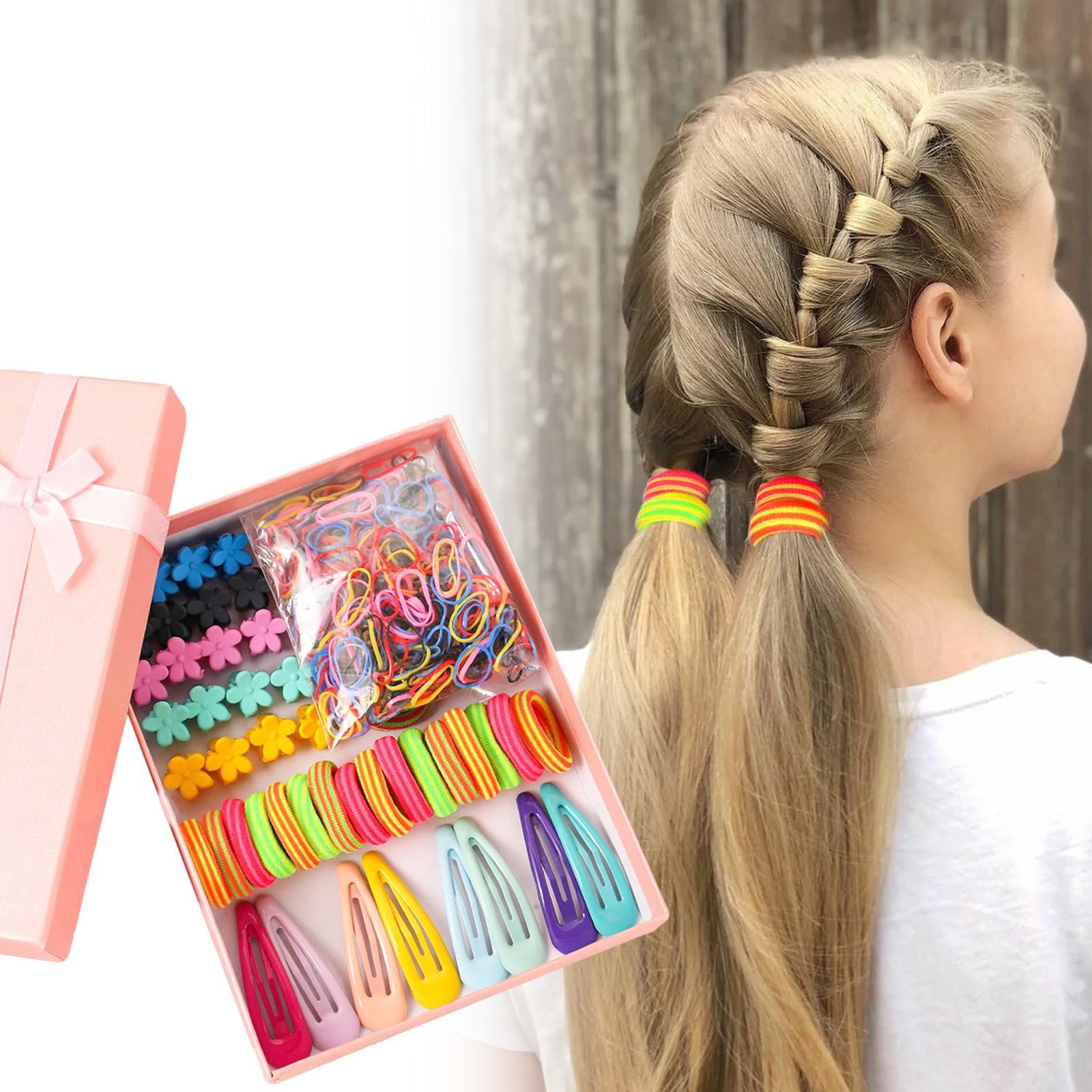 1700 Pieces Girls Hair Accessories Elastic Hair Ties for Girls Mini Hair  Kit Hair Rope Small Girls Hair Bands Clips Rubber Bands Snap Clips for  Women