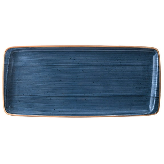 Dusk 13.5" x 6" x h:0.75" Rectangular Blue Porcelain Platter