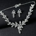 thumbnail image 5 of Uloveido Alloy Rhinestone Crystal Necklace and Earrings Wedding Bridal Jewelry Set Gifts fit with Wedding Dress Y644-CA621, 5 of 8