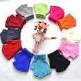 thumbnail image 3 of Nvzi Guantes de mecanografía de medio dedo de punto liso para niños y niñas, tamaño pequeño, 3 of 4