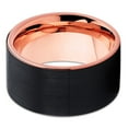 thumbnail image 2 of Tungsten Wedding Band Rose Gold Tungsten Ring Tungsten Carbide Ring 12mm Black Tungsten Comfort Fit, 2 of 3