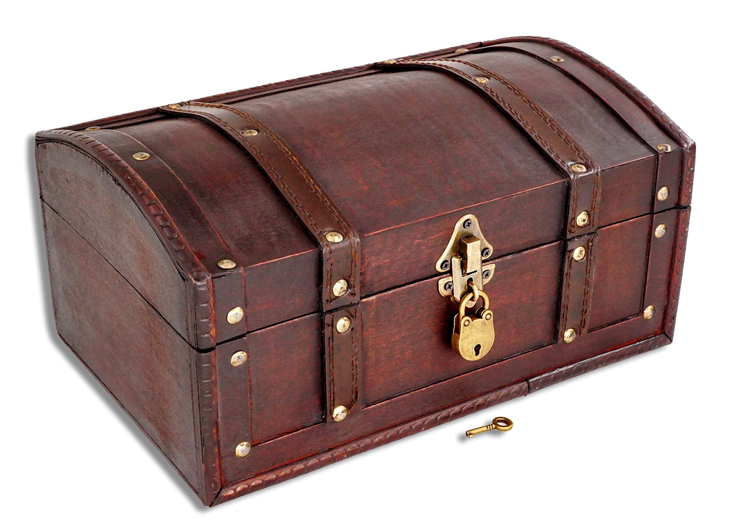 Brynnberg Vintage Pirate Treasure Chest - Handmade Wooden Storage Box with Lock - Durable Decorative Flanders Chest - Perfect Gift Idea!