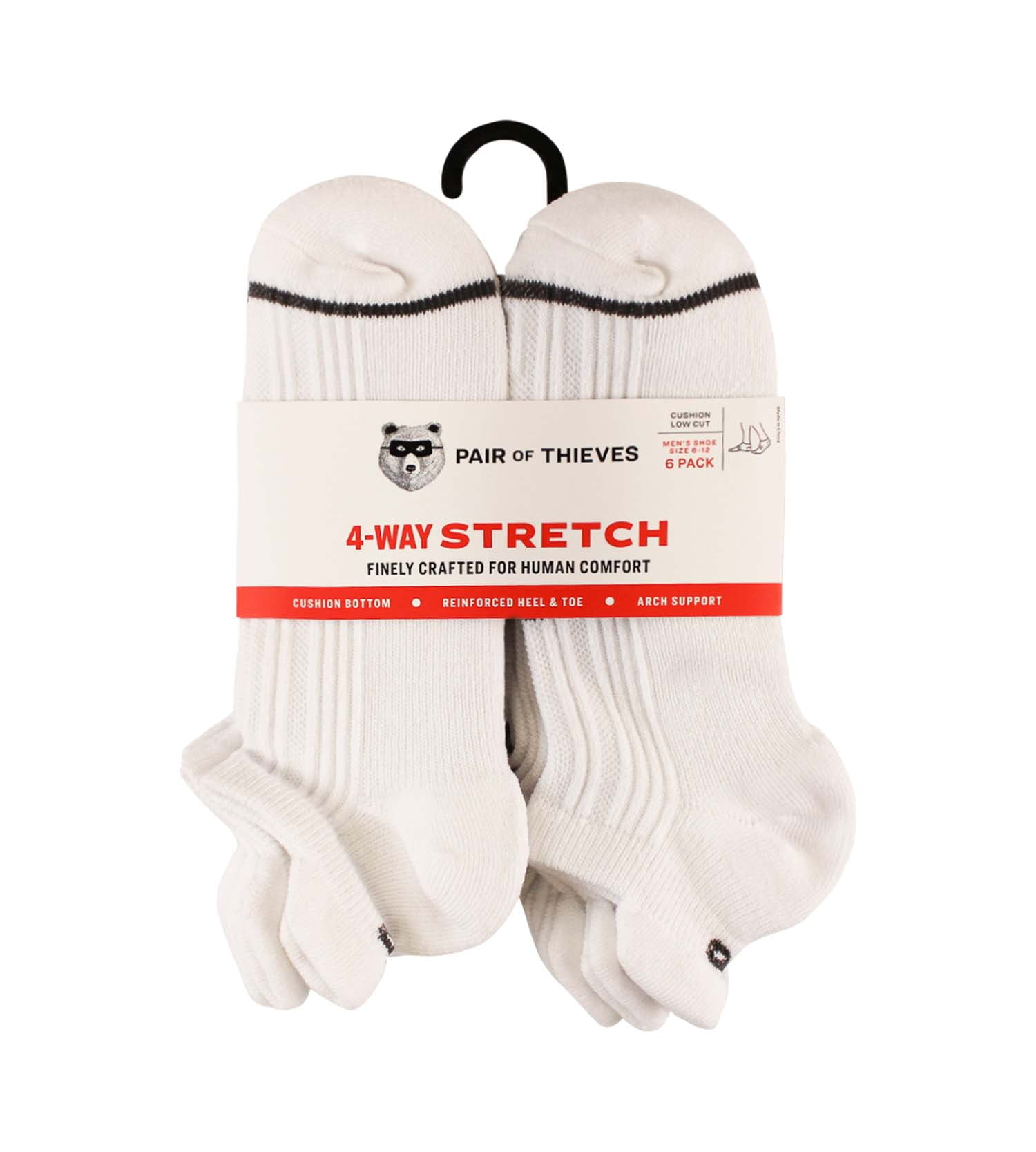 Pair of Thieves Men's 4-way Low Cut Socks, 6-Pack