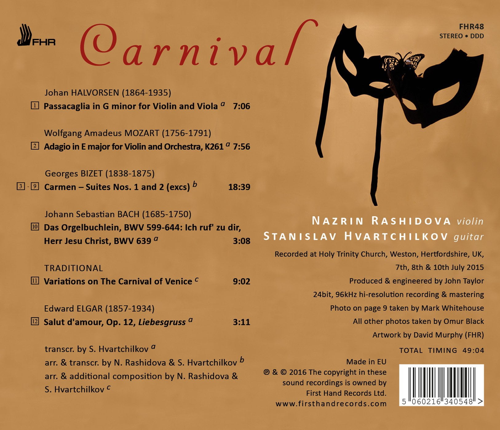 Bach / Bizet / Hvartchilkov - Carnival - Music & Performance - CD
