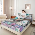 thumbnail image 4 of Castle Fairy Teenagers Butterfly Flower 4pcs Bed Sheets,Rustic Vintage King Sheets,Lodge Cabin Super Cozy Sheet Set,Lightweight Room Decor, 4 of 7